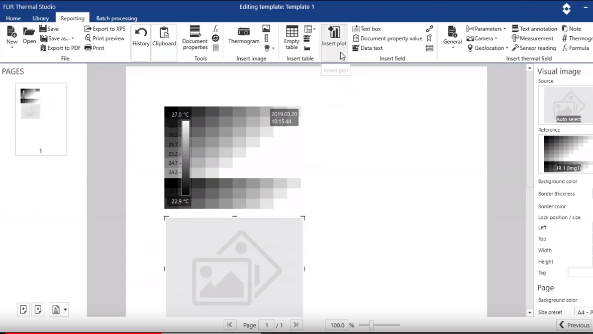 FLIR Thermal Studio – neue Vorlage erstellen